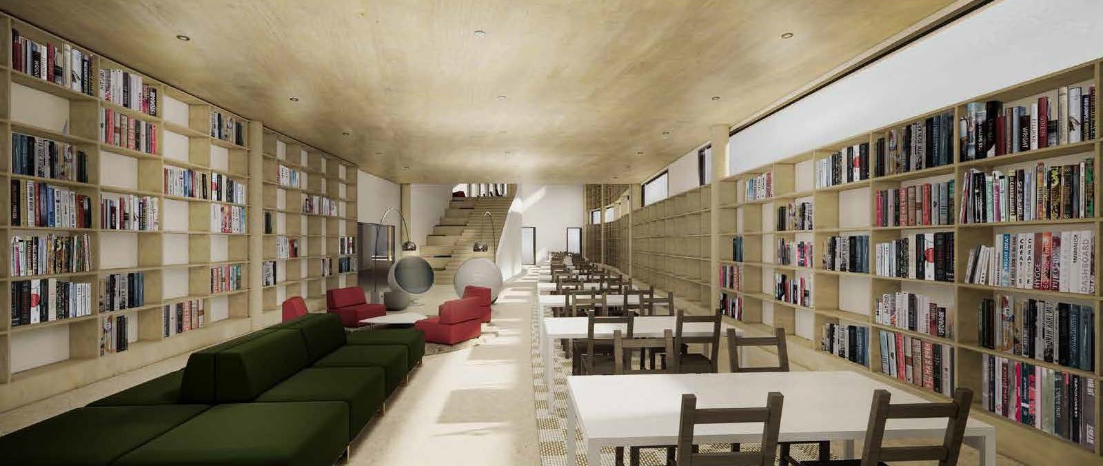 Library reading room panoramic