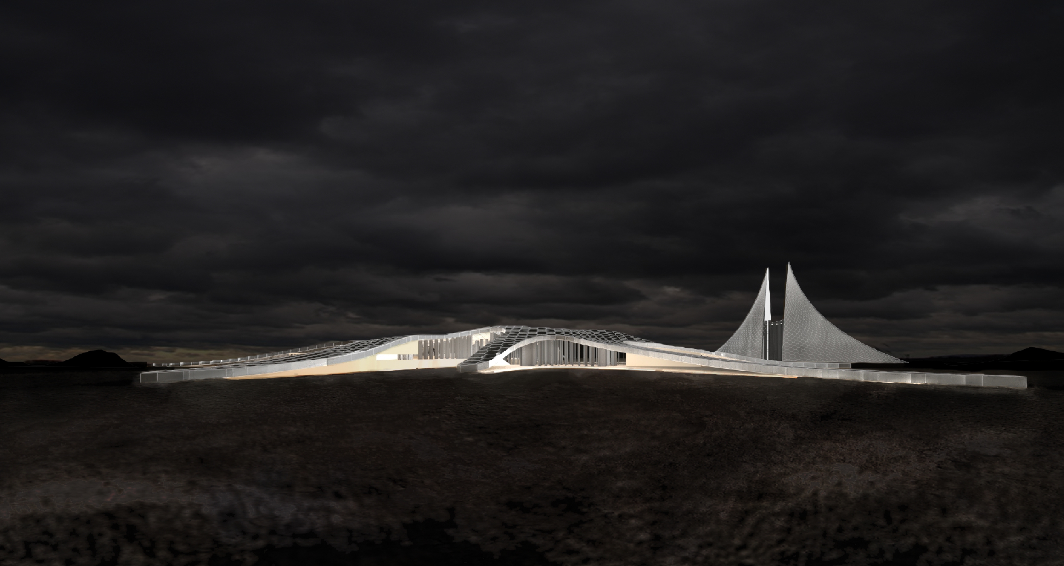 Night exterior render