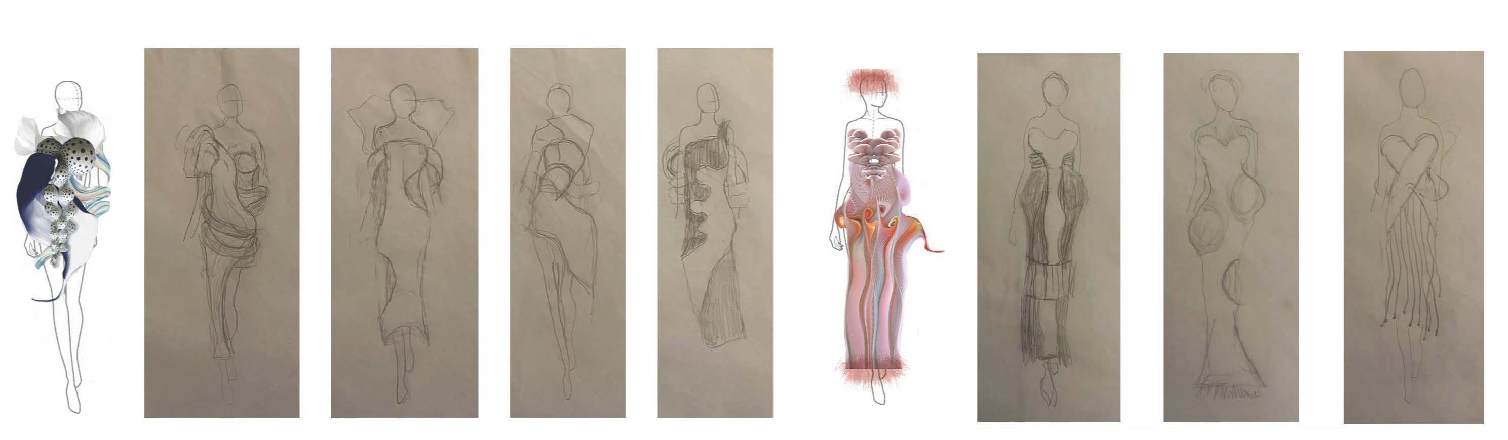 Progress sketches strip